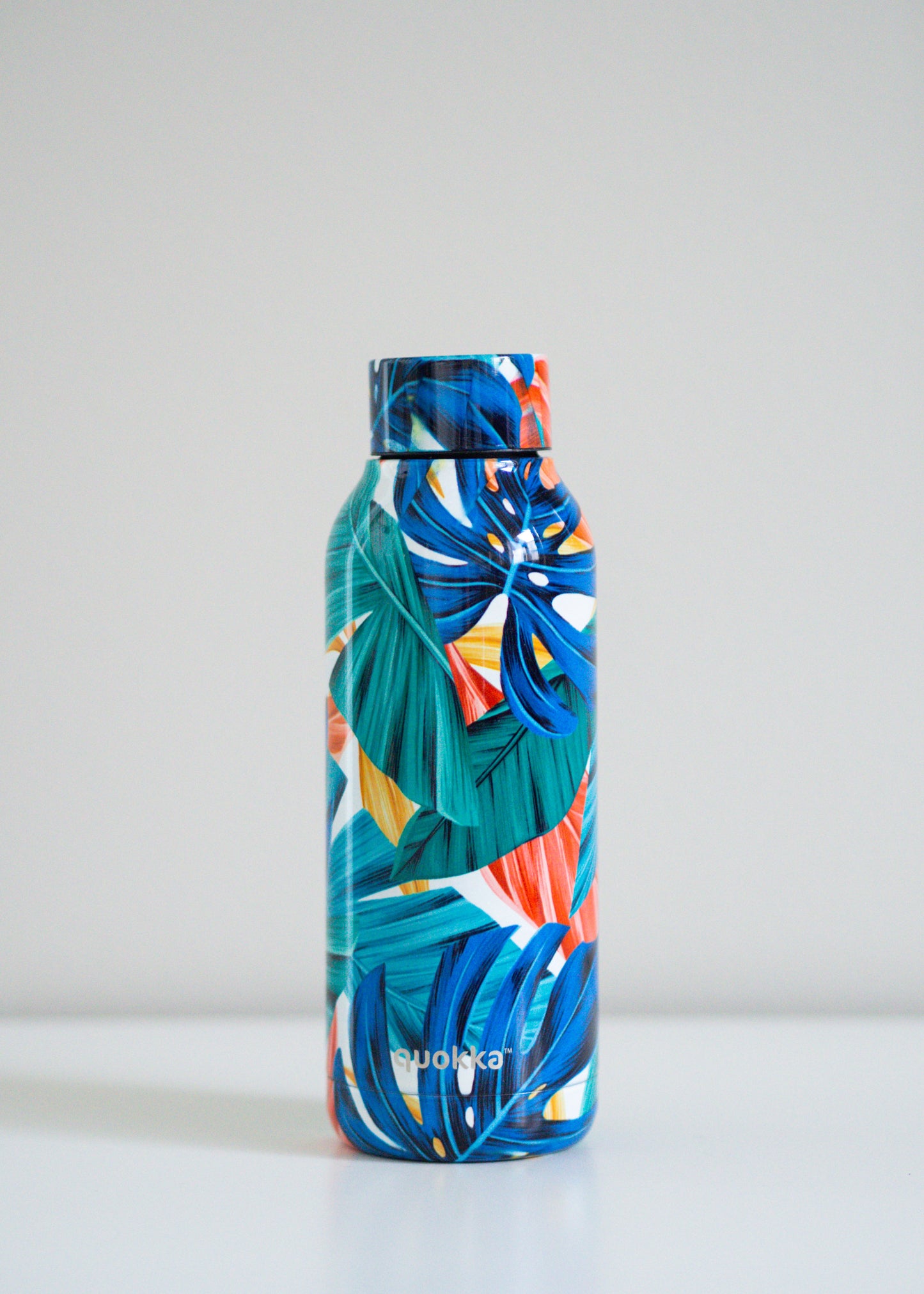 Quokka sininen kuvioitu ruostumattomasta teräksestä valmistettu juomapullo