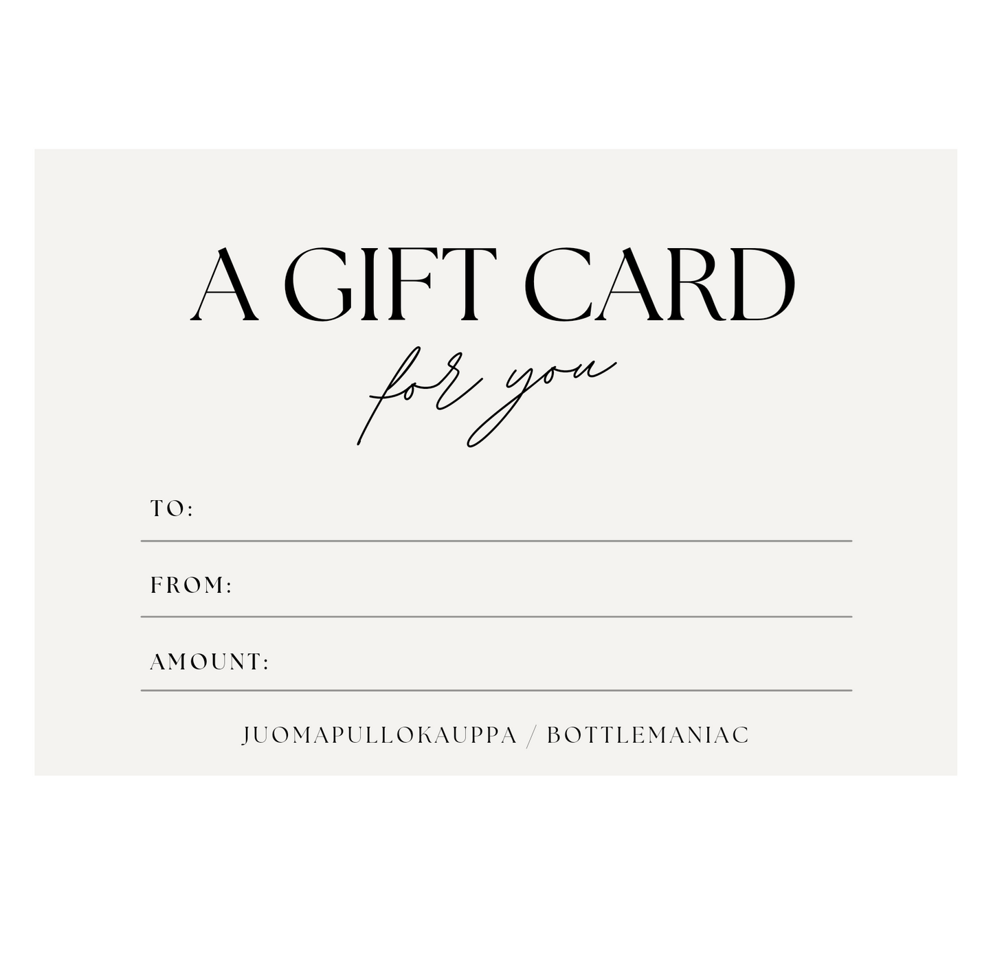 Juomapullokauppa.com lahjakortti