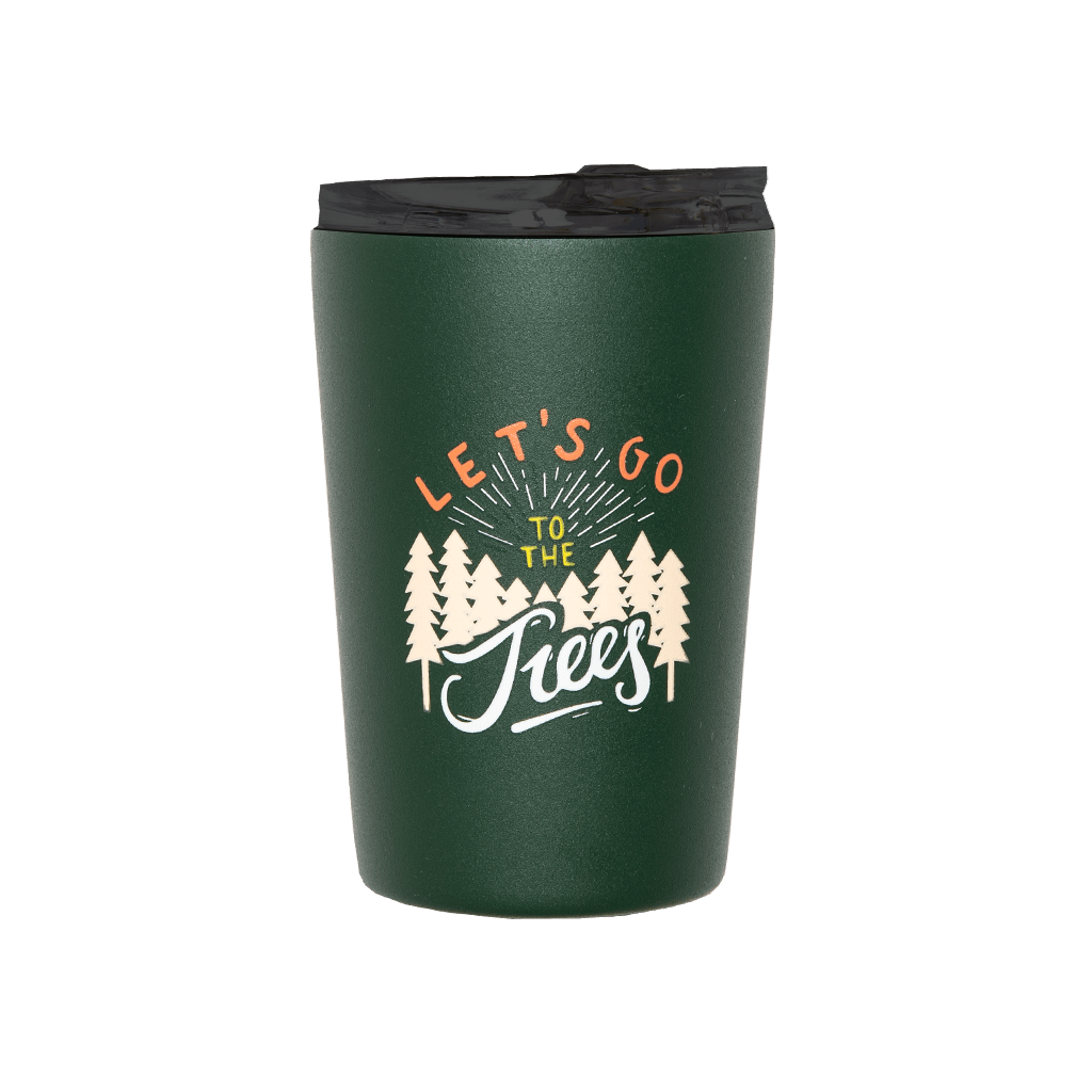 Roadtyping take away muki edestä / Roadtyping take away mug front view